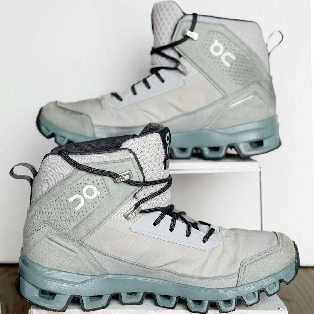 On Running woman’s  Grey Light Blue Hiking Ankle Boots